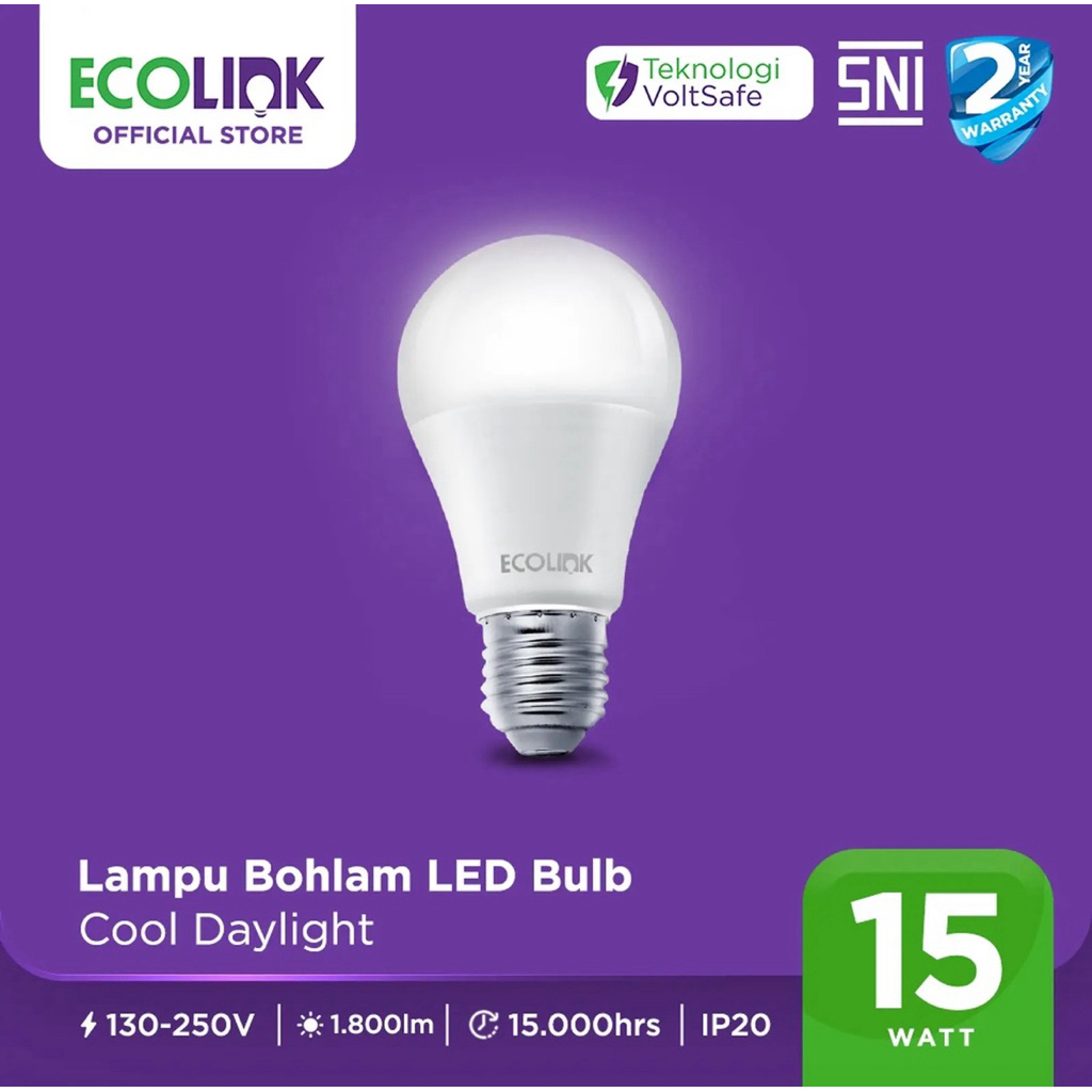LED BULB ECOLINK 15W/ LAMPU LED ECOLINK 15W