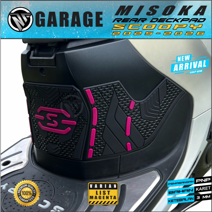 Misoka Rear Deckpad Cover  Scoopy 2025 - 2026 Rubber KARET Banyak Pilihan Warna