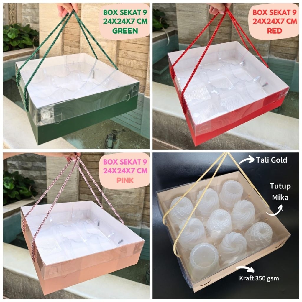 BOX MIKA KUE CAKE PUDING MINI TEBAL // BOX MIKA PACKAGING KUE PAKE TALI - PER 1 PCS