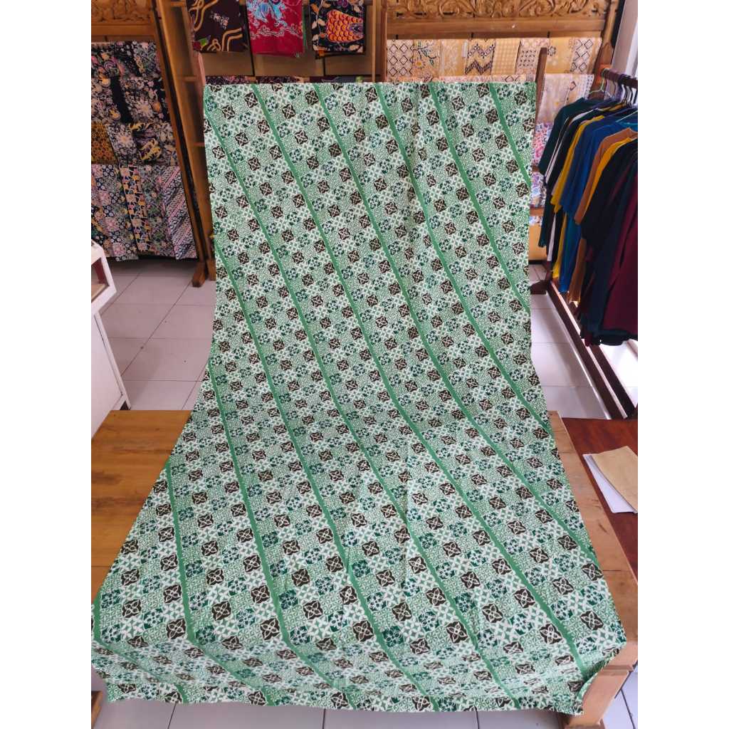 KAIN BATIK / BAHAN BATIK HIJAU CAP COLET PREMIUM (PERMISAN NUSAKAMBANGAN) MOTIF TRADISIONAL PRIA WAN