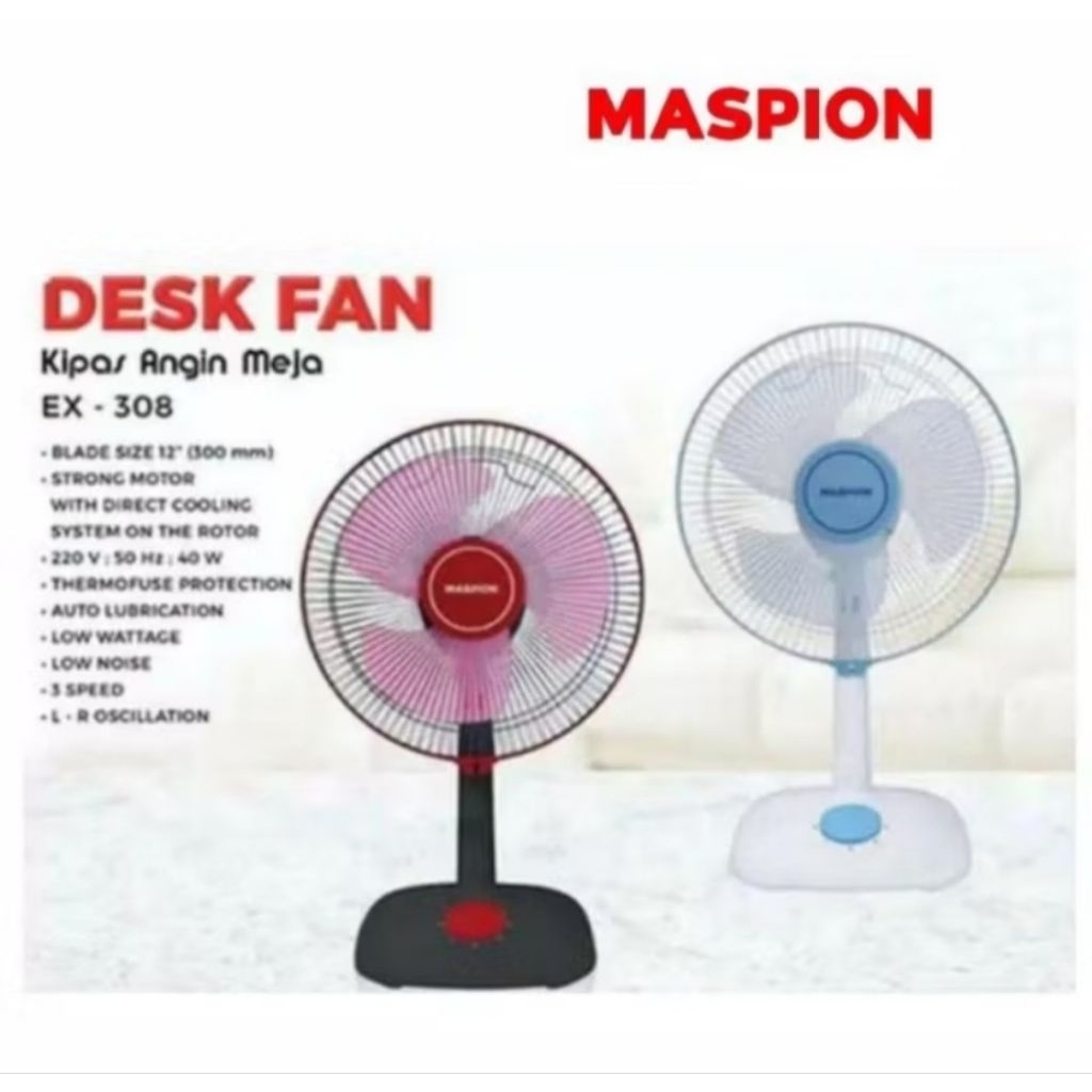 Maspion kipas angin meja / deskfan 12inch kipas angin duduk Maspion EX-308