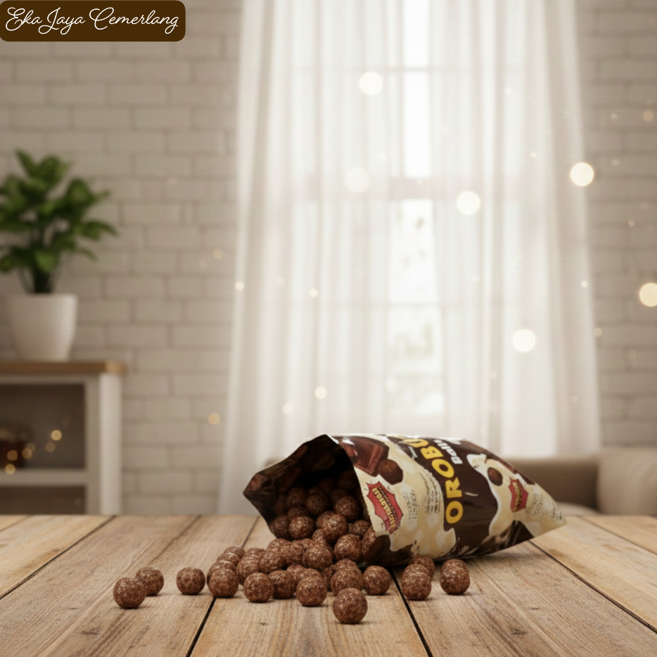 SNACK BOROBUDUR RASA COKLAT ( BERHADIAH ) | 1BAL ISI 10PCS
