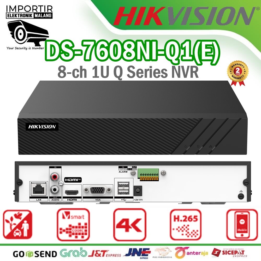 NVR 8ch HIKVISION DS-7608NI-Q1 NVR CCTV 8CH UP TO 8MP