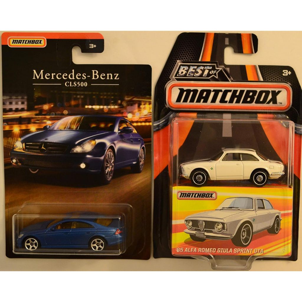 Matchbox 2 Car Bundle CLS500 Mercedes-Benz Series & '65 Alfa Romeo Giula Sprint GTA Best of Matchbox