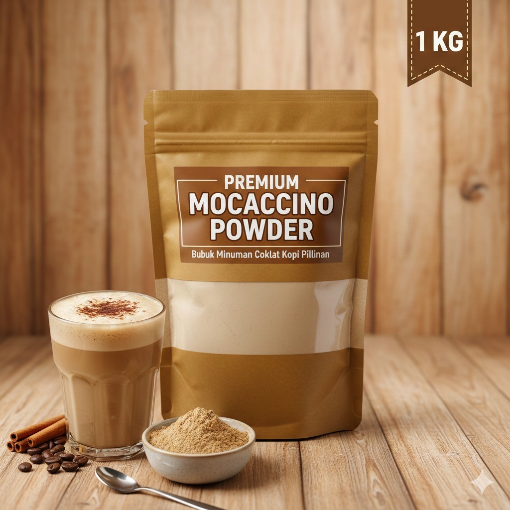Bubuk Serbuk Minuman 1kg Rasa Moccacino Bubuk Minuman Kekinian Standar Instan Drink Mocaccino Flavor