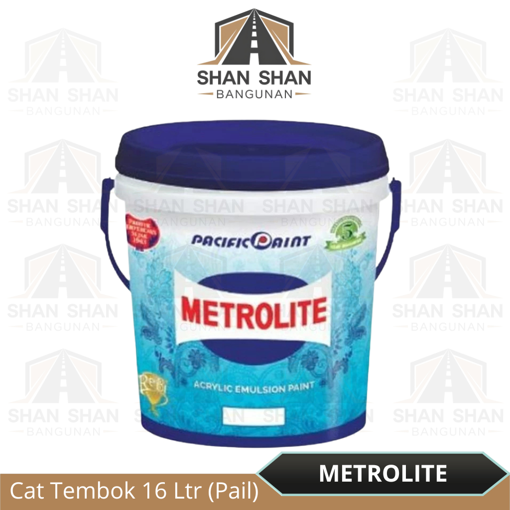 Cat Tembok Metrolite 16 Liter / Cat Dinding Putih & Putih Biru 16L / Cat Tembok Interior Pail