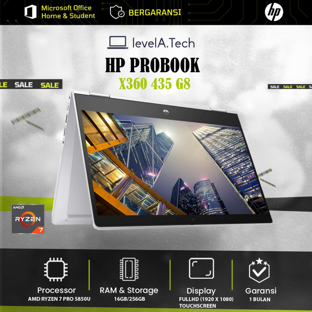 HP ProBook x360 435 G8 | Ryzen 7 Pro 5850U | 16GB RAM | 256GB SSD | 13.3” Full HD Touchscreen | 2-in