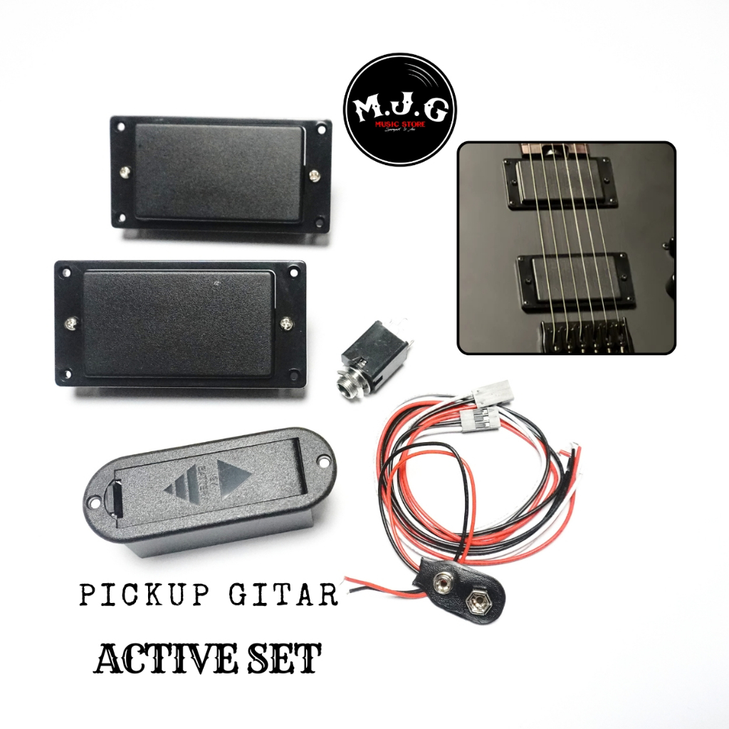 pickup spull gitar elektrik aktif humbucker set hitam seperti blackout