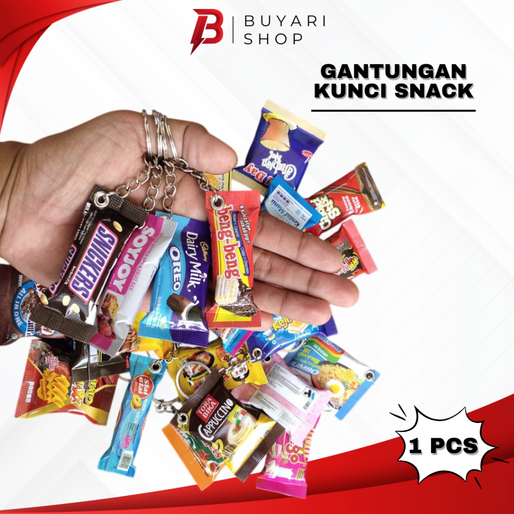 Gantungan kunci miniatur snack random Makanan Lucu Unik Gantungan Kunci Motor Mobil Pintu Rumah Kela