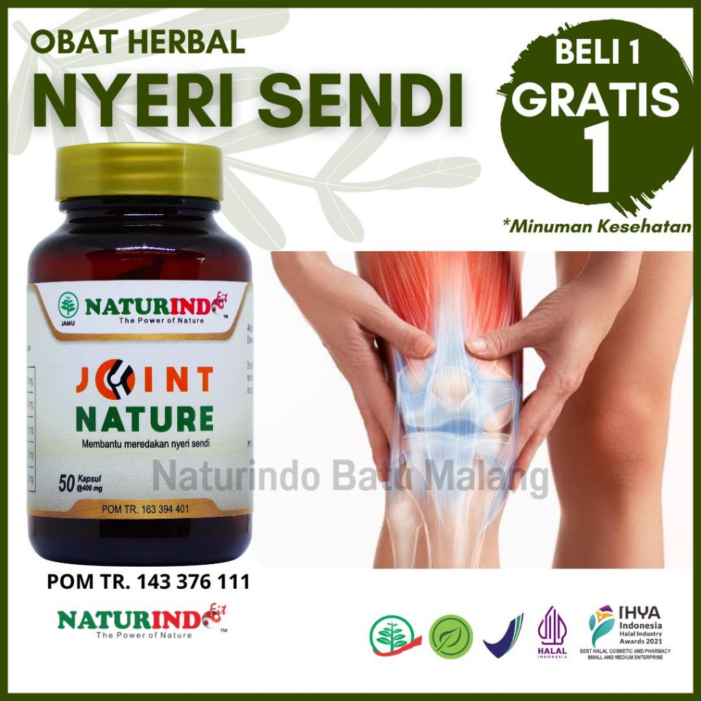 NATURINDO JOINT NATURE Obat Herbal Nyeri Sendi Osteoarthritis  Pengapuran Sendi Kaku Linu Dengkul Ke