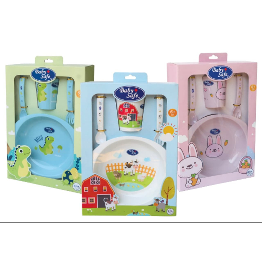 Baby Safe Feeding Set FS66 - Tempat Makan Bayi - Peralatan Makan Bayi