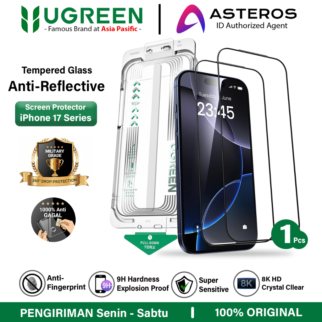 UGREEN Tempered Glass iPhone 17 Pro Max Series Anti Reflective HD Clear Screen Protector