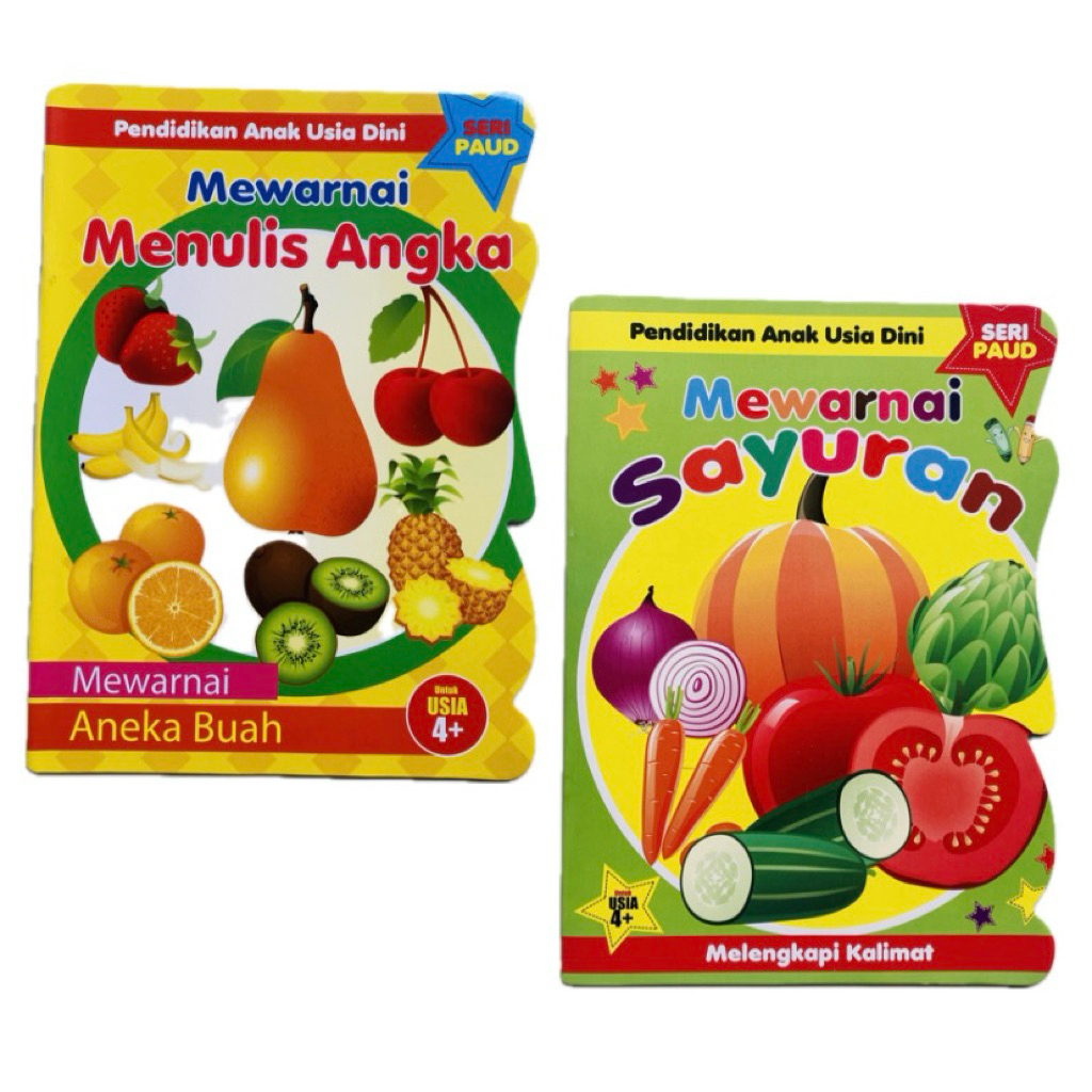 Buku mewarnai anak buah dan sayur Daffa media