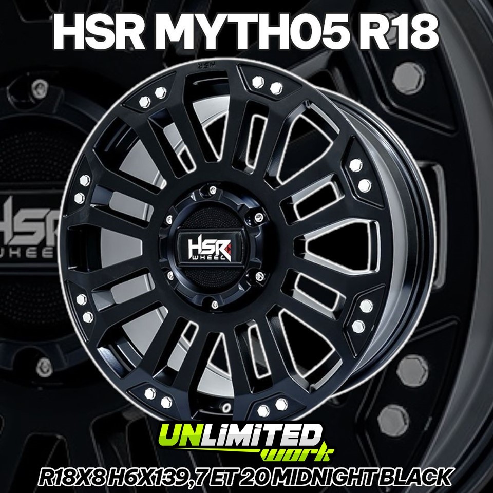 Velg Racing Offroad Ring 18 HSR Myth05 Hole 6X139,7 Mobil Hilux Ranger Pajero Fortuner Pelek Ring 18
