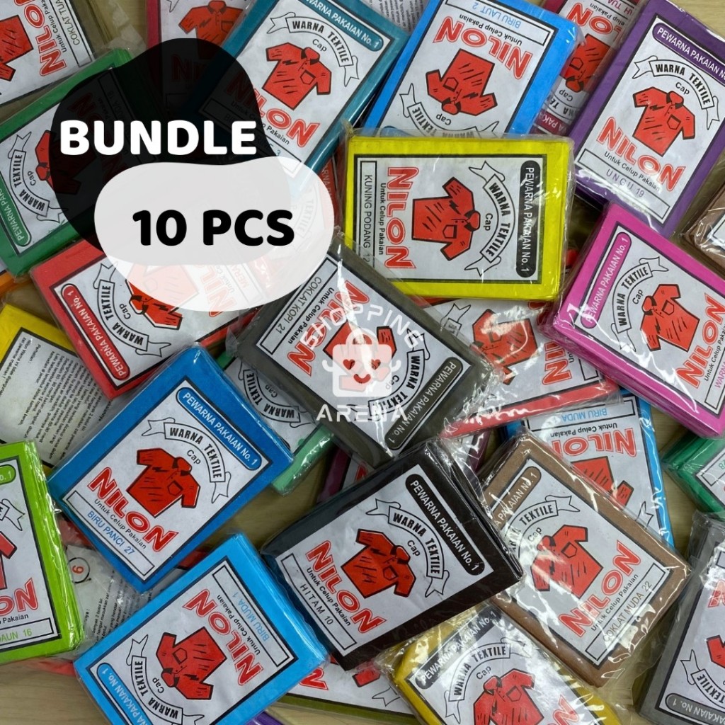 BUNDLE 10PCS Wantex NILON Warna Pekat Permanen Pewarna Tekstil Kain Textile Wantek Baju Naptol Kaos 