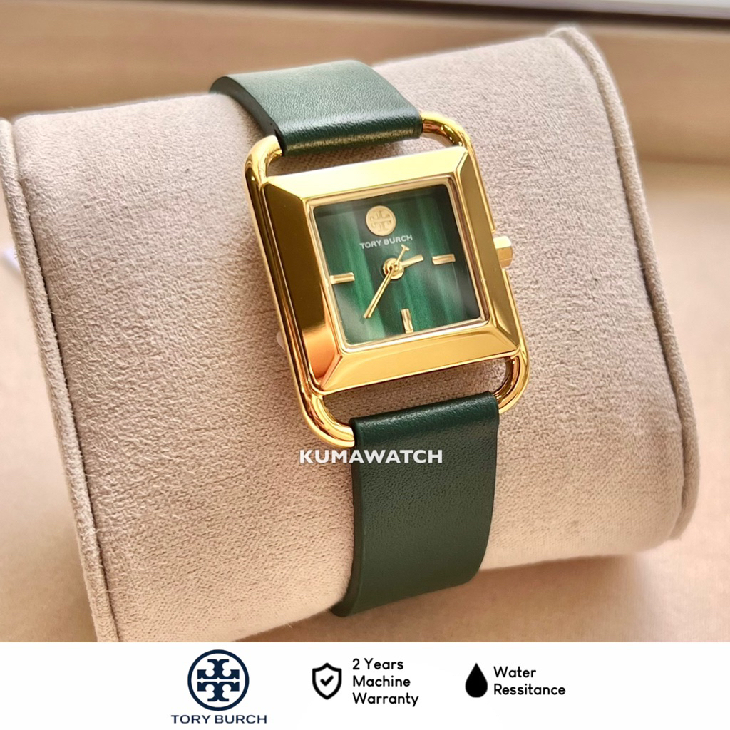 Tory Burch Miller Woman Watch Green Leather Strap