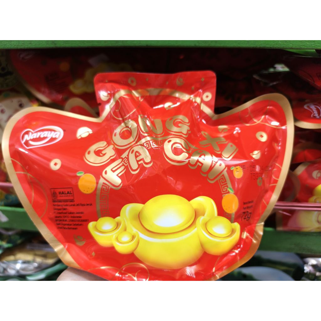 Naraya Orange Candy Yuan Bao Permen lunak jeruk. Treasure Assorted Flavour Candy Permen lunak Imlek