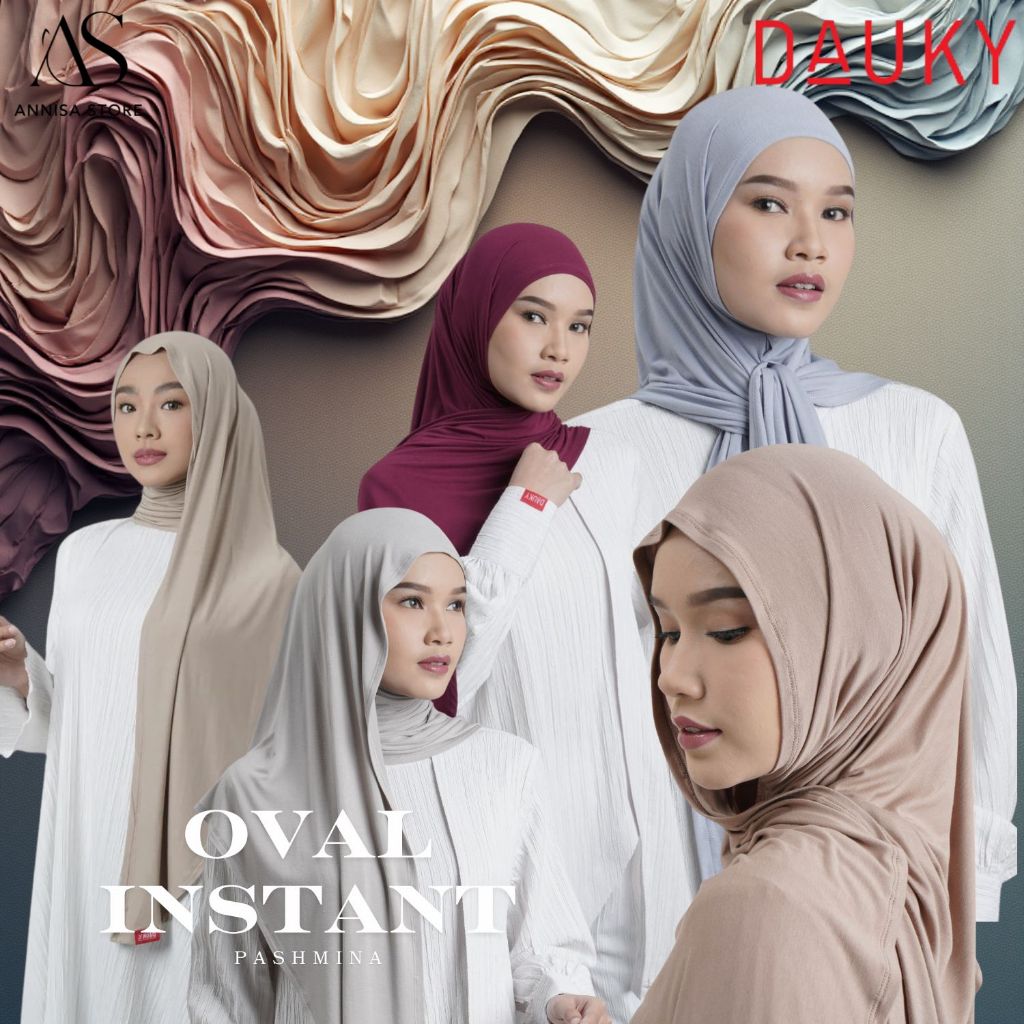 DAUKY Pastan Oval Instan Hijab Dauky Jilbab Kerudung Pashmina Instan