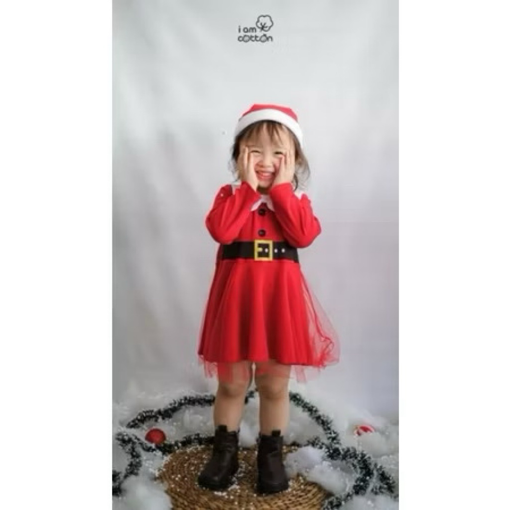 KOSTUM DRESS SANTA CLAUS / DRESS NATAL / KOSTUM NATAL / KOSTUM ANAK / KOSTUM PERAYAAN / BAJU NATAL