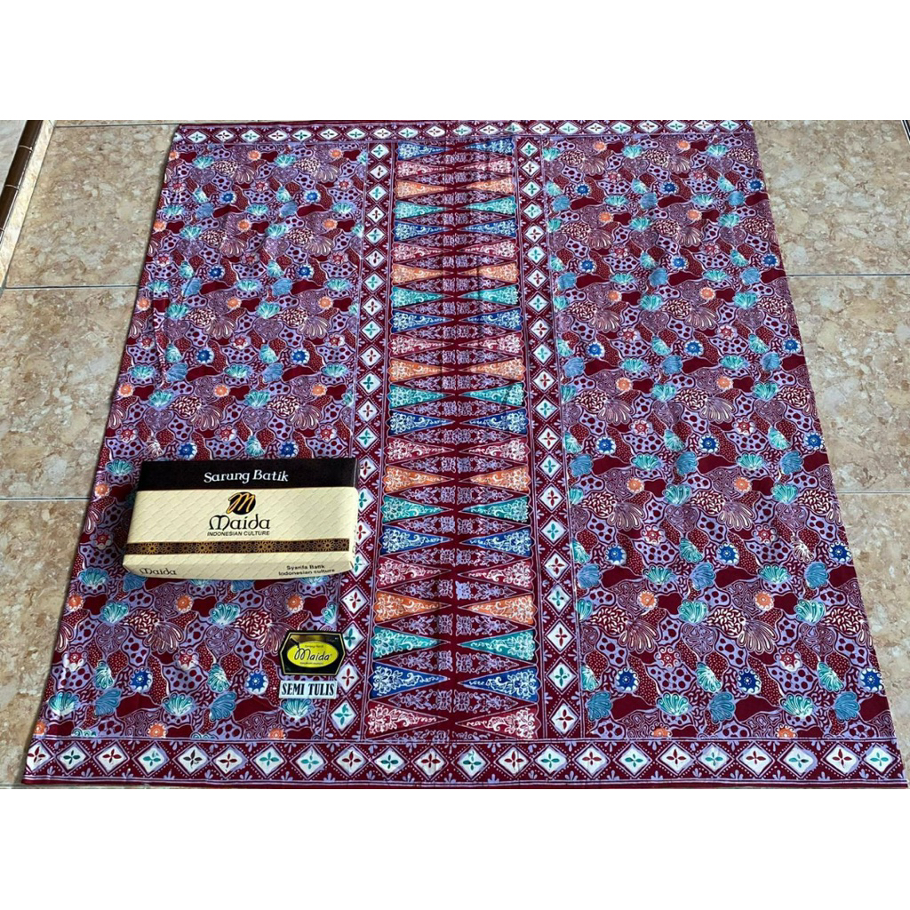 SARUNG BATIK DEWASA CAP SEMI TULIS BAHAN PREMIUM KHAS PEKALONGAN FREE BOX