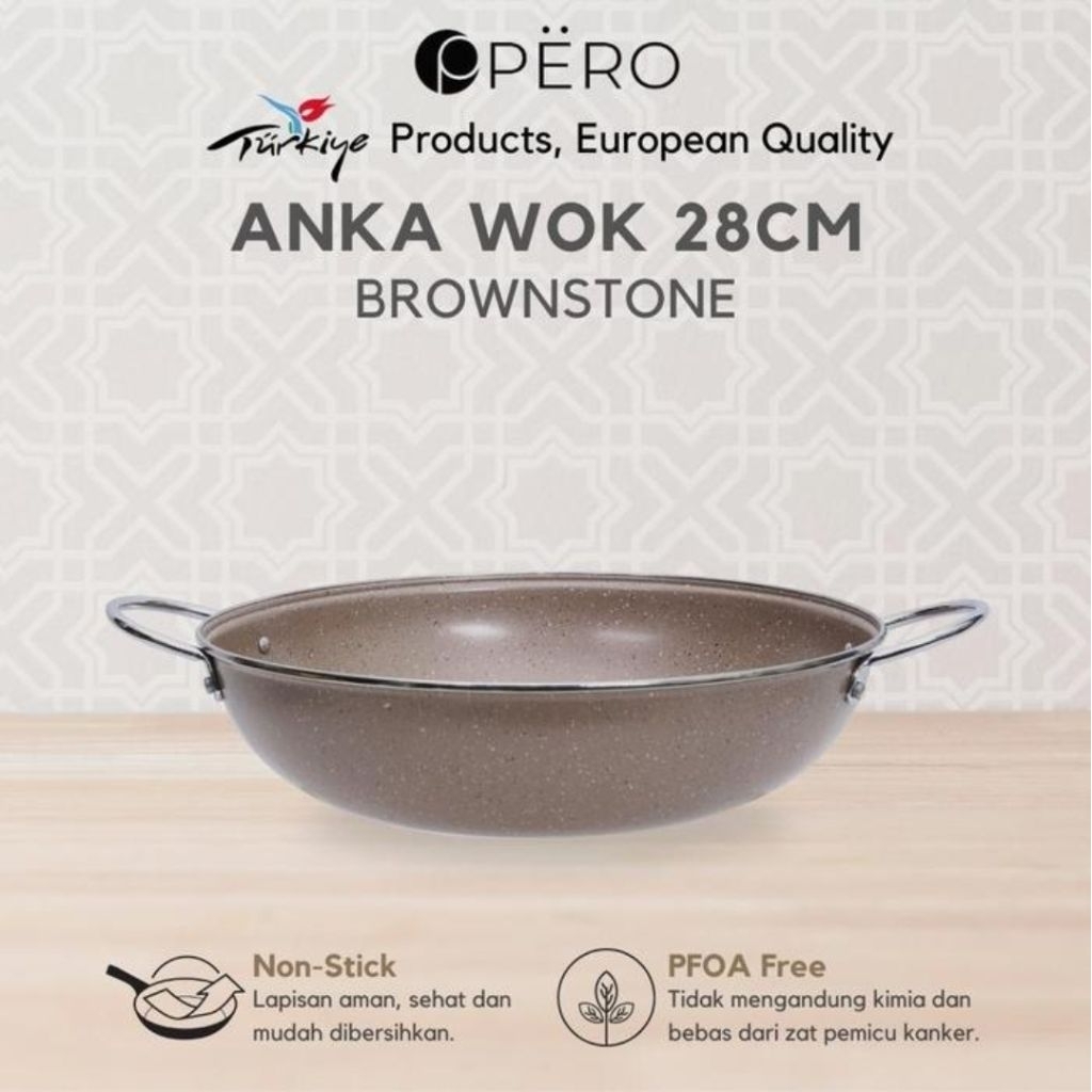 Pero Anka Wok 28cm / Wajan Panci Penggorengan Anti Lengket 28cm