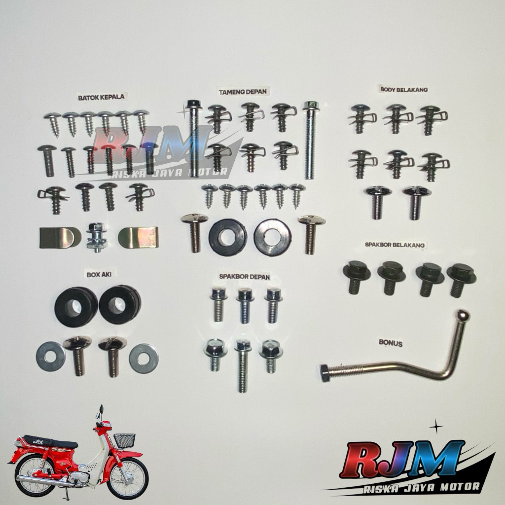 baut Suzuki rc 100 lengkap / baut full body Suzuki rc 100/ baut full body bravo