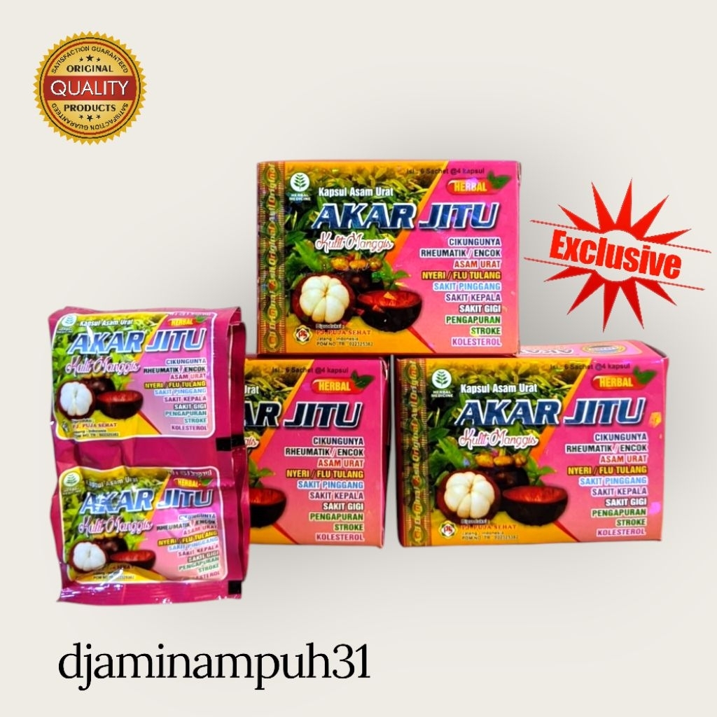 AKAR JITU Kulit Manggis kapsul asam urat Herbal