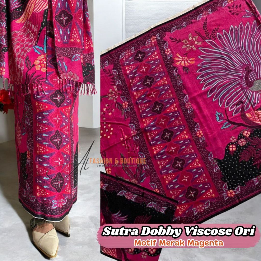Kamen Sutra Doby Baron Golden Peacock Premium Set Selendang Bahan Sutra Dobby Viscose