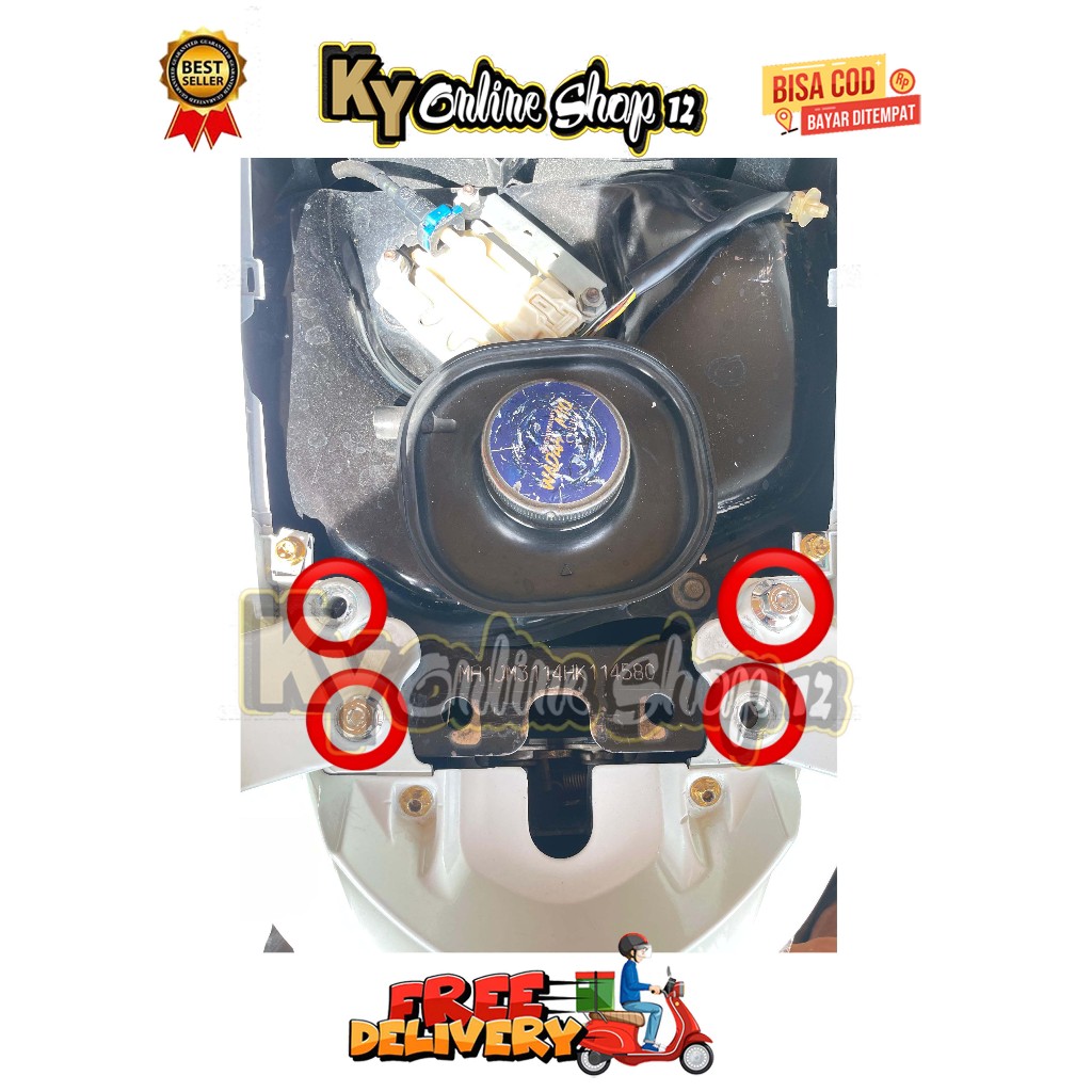 BAUT BEHEL BELAKANG ( 4 BAUT ) BEAT ESP NEW SCOOPY ESP NEW STREET TAHUN 2015 - 2021 CBS HONDA BEGEL 