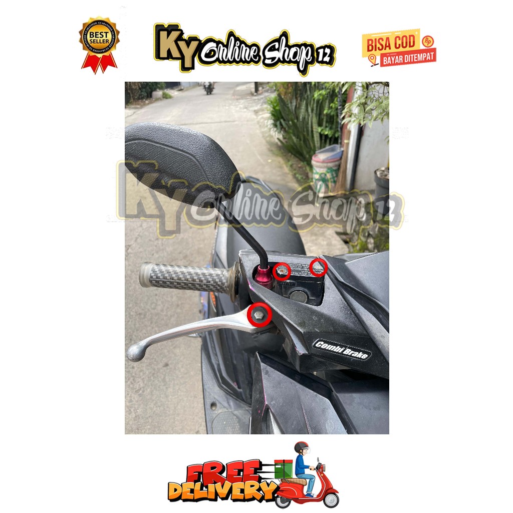 BAUT HANDLE + TUTUP MASTER REM ( 3 BAUT + 1 MUR ) BEAT ESP NEW SCOOPY ESP NEW STREET TAHUN 2015 - 20