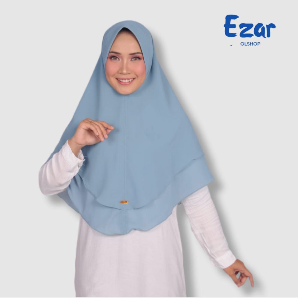 KERUDUNG HIJAB JILBAB SYARI KHIMAR JUMBO 2 LAYER CERUTY BABYDOLL WARNA HITAM Dan LILAC