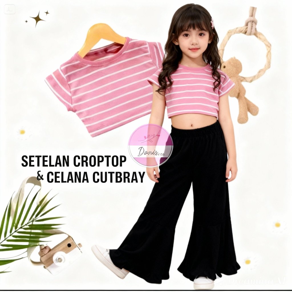 Baju Setelan Anak Perempuan Cutbray / Setelan OneSetAnak Perempuan / Setelan Anak Perempuan CropTop