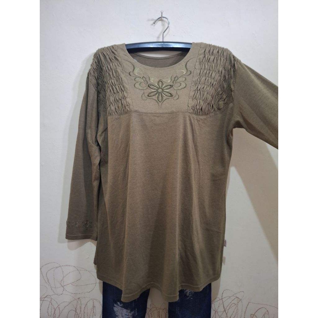 (PL) Kaos Lengan Panjang Hijab - Olive