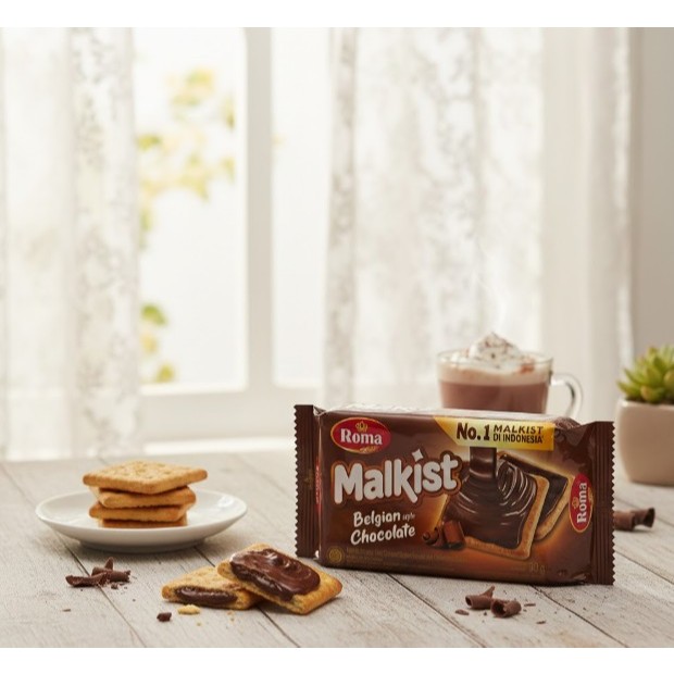 ROMA Malkist Belgian Chocolate 110g - Pack of 6 Pieces Malkist Coklat