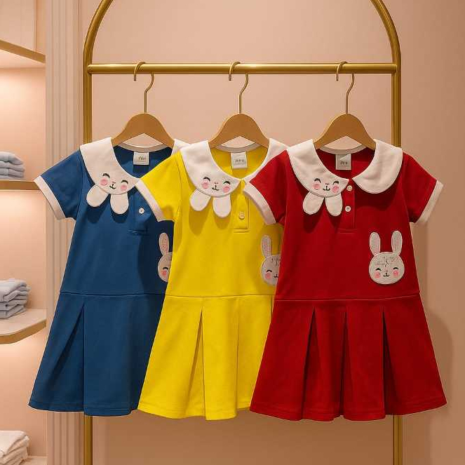 Walton Kids 5916 Rok/Dress Walton Kids Bayi Prempuan Usia 6-12 Bulan Bahan Kaos Adem dan Dijamin Nya