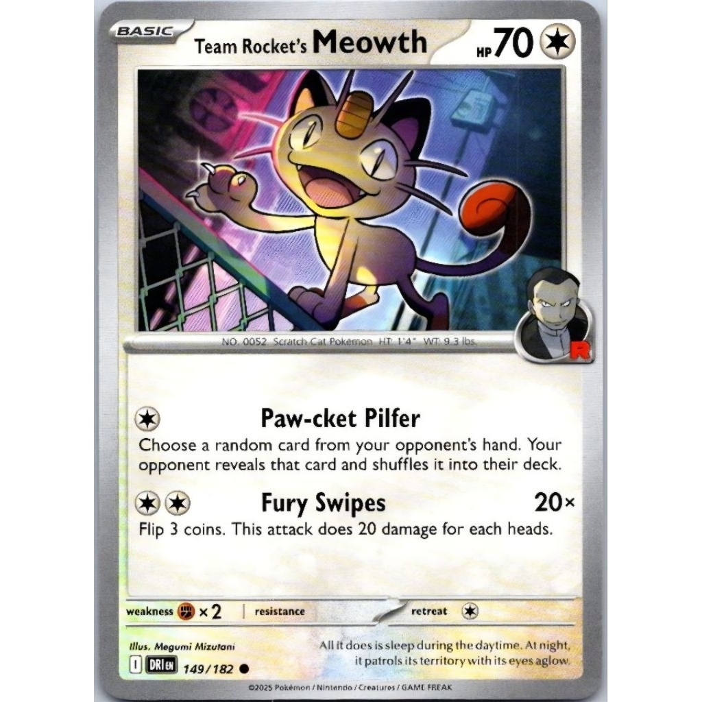 Tcg Pokemon Meowth & Persian Evoline Common