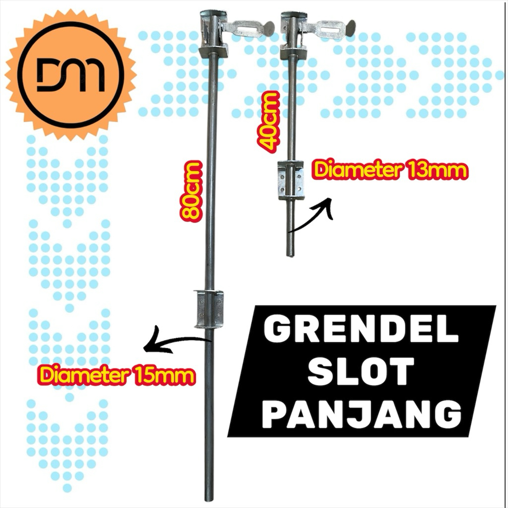 DM - Slot pintu / Grendel slot pintu ukuran 40cm & 80cm / slot pintu panjang