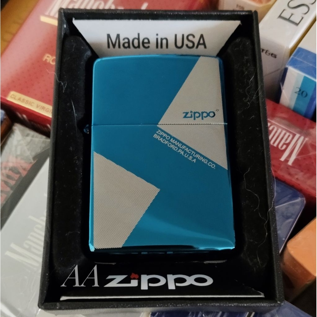 Korek Api Lighter Pemantik ZIPPO BLUE ICE SIMPLE Design