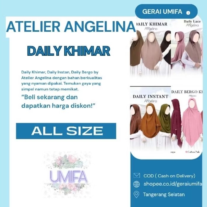 Daily Khimar Daily Instan Daily Lace Khimar Daily Wafe  REJECT SALE WAREHOUSE Atelier Angelina Khima