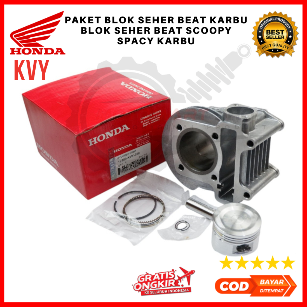 Blok Seher Beat Karbu Ori / Boring Beat / Blok Seher Honda Scoopy - Spacy Karbu - 12100-KVY-900