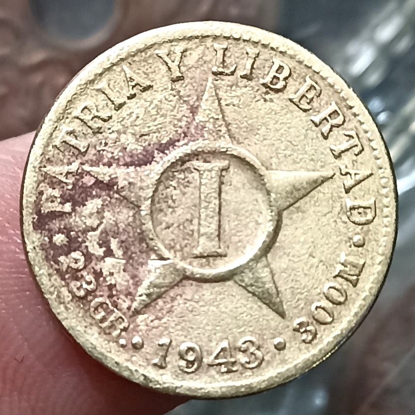 Koin Kuno Cuba 1 Centavo Tahun 1943
