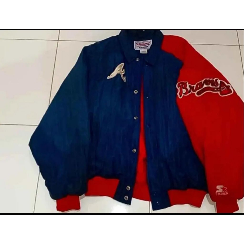 JAKET VINTAGE STARTER MLB BRAVESTAR SIZE XL