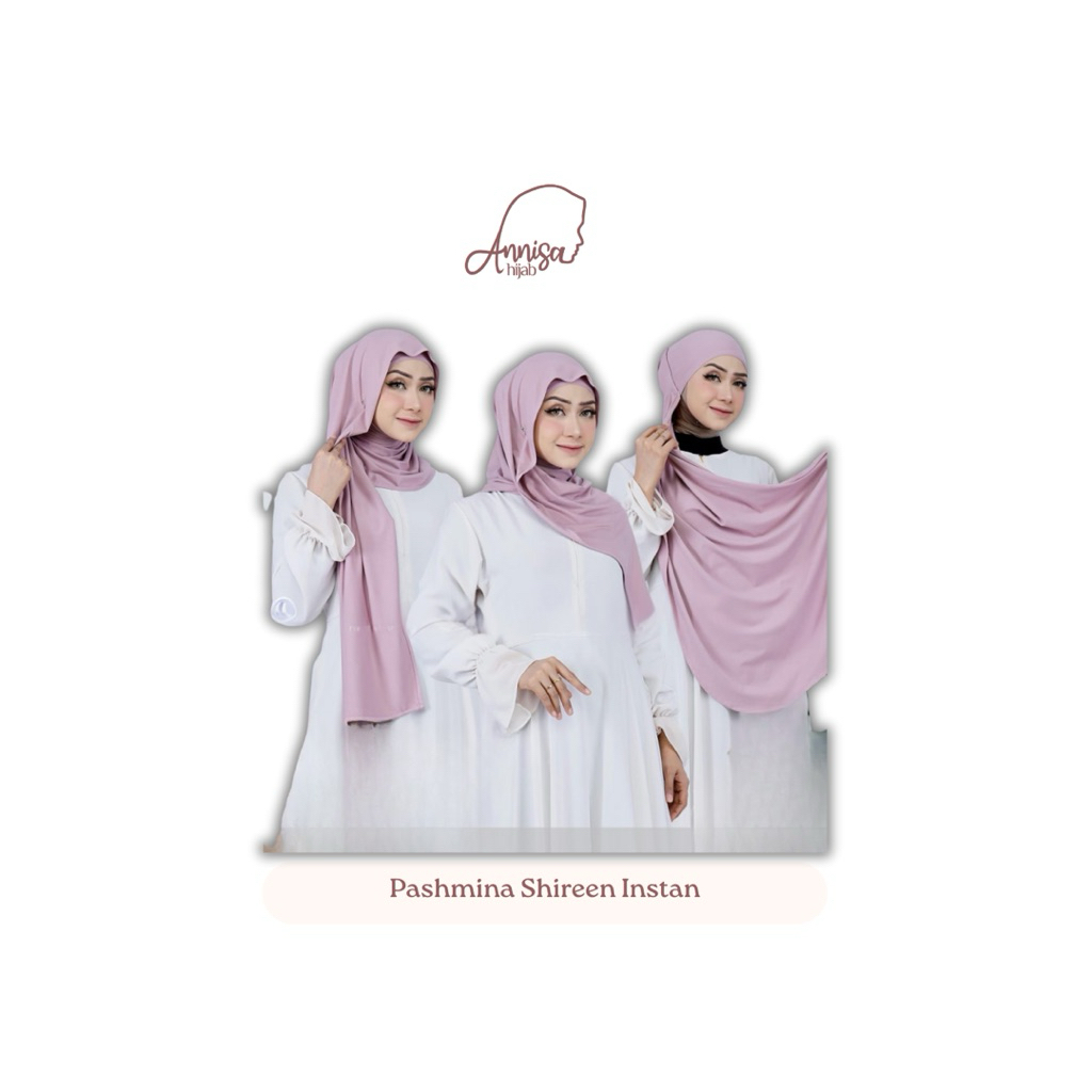 [Grosir/5pcs]-Annisa Hijab Pashmina Shireen Instan Kaos Rayon Plus+ Ans