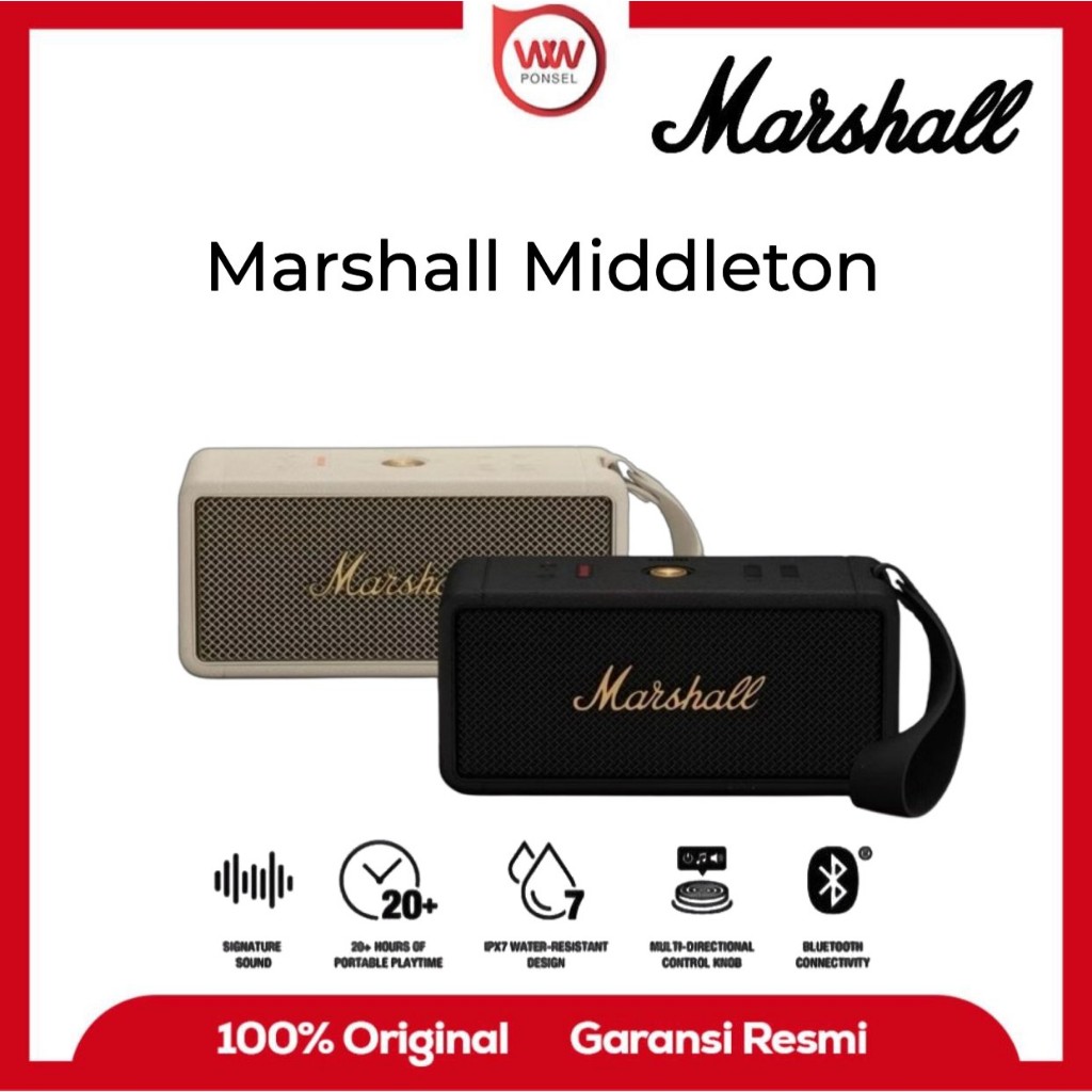 Marshall Middleton Portable Wireless Bluetooth Speaker