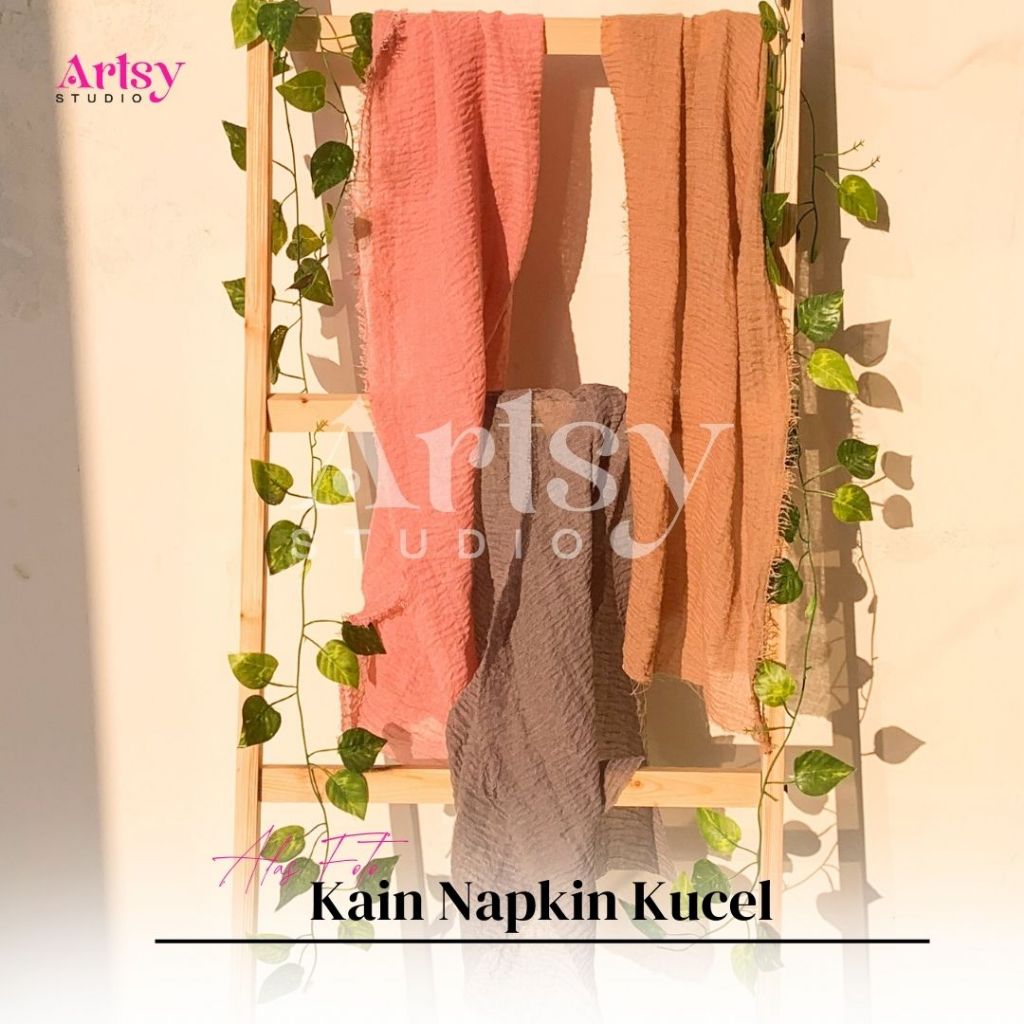 Kain Napkin Kucel / Crinkle Napkin – Premium Cotton Properti Foto & Dekorasi | ARTSY STUDIO