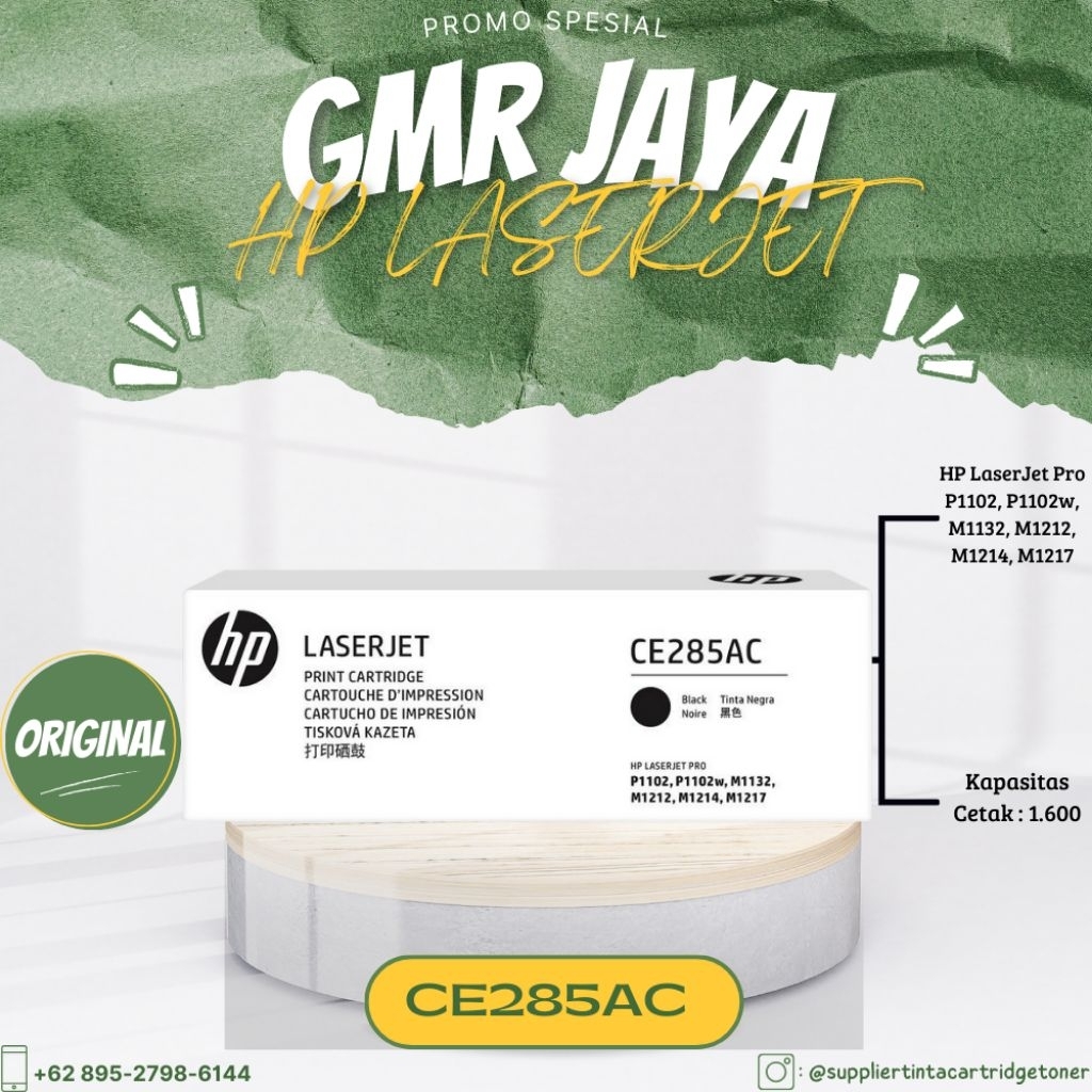 Toner hp Laserjet 85AC Original / Toner hp Laserjet CE285AC Original / Toner Printer hp LaserJet Pro