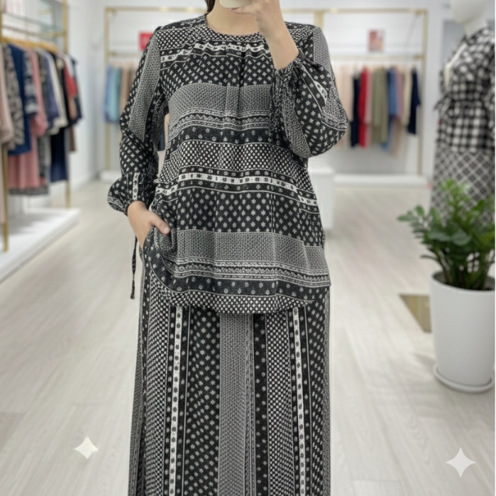 One Set Rok Etnik | Setelan Baju Wanita Etnik | Atasan Rok Etnik