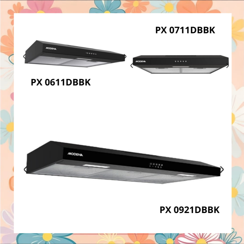 Modena PX 0611DBBK / PX 0711DBBK / PX 0921DBBK Cooker Hood Murah Alat Penghisap Asap Dapur 60 CM 70C