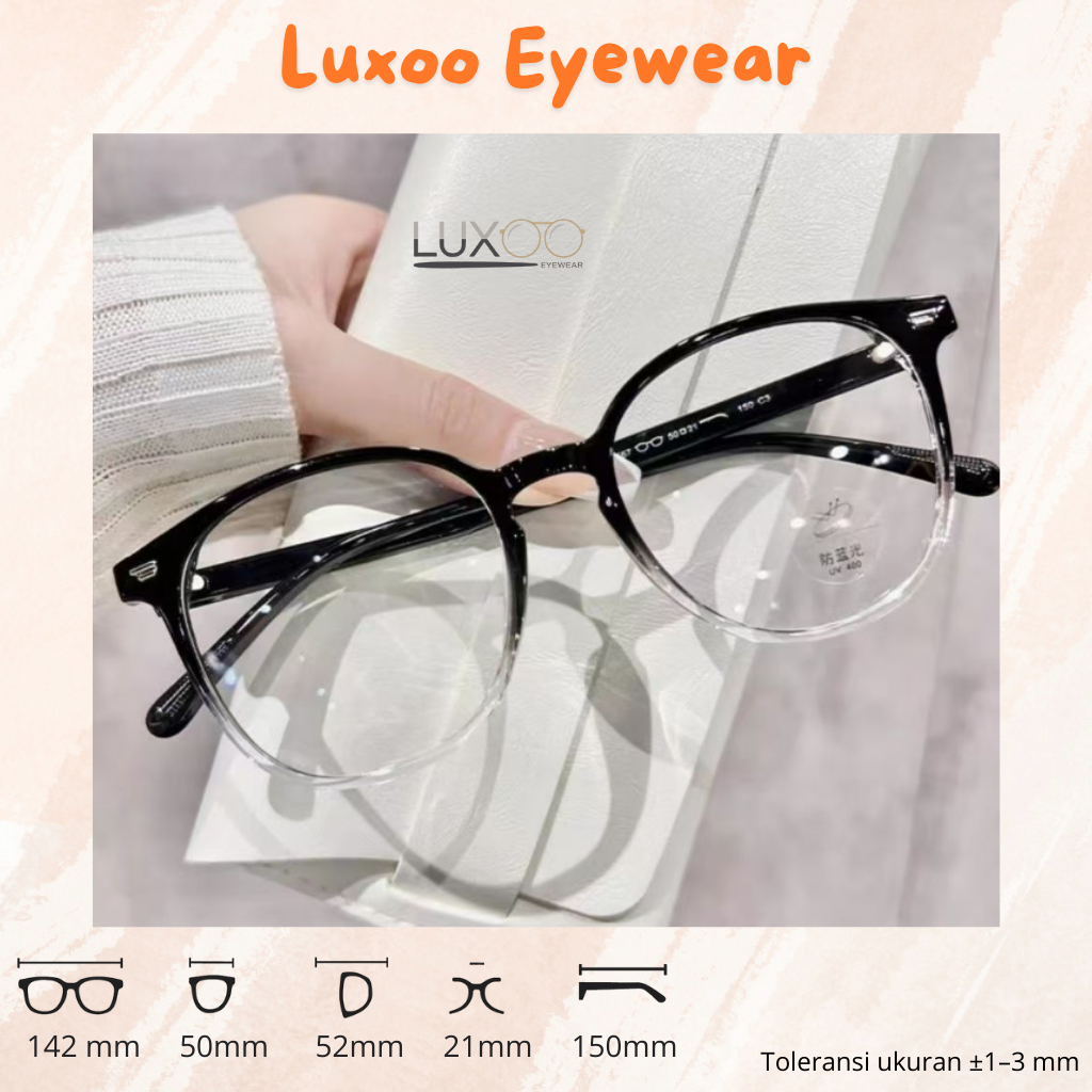 8567 Luxoo Eyewear Kacamata Frame Fashion Ready Custom optik Lensa Anti Radiasi Blueray Photochromic