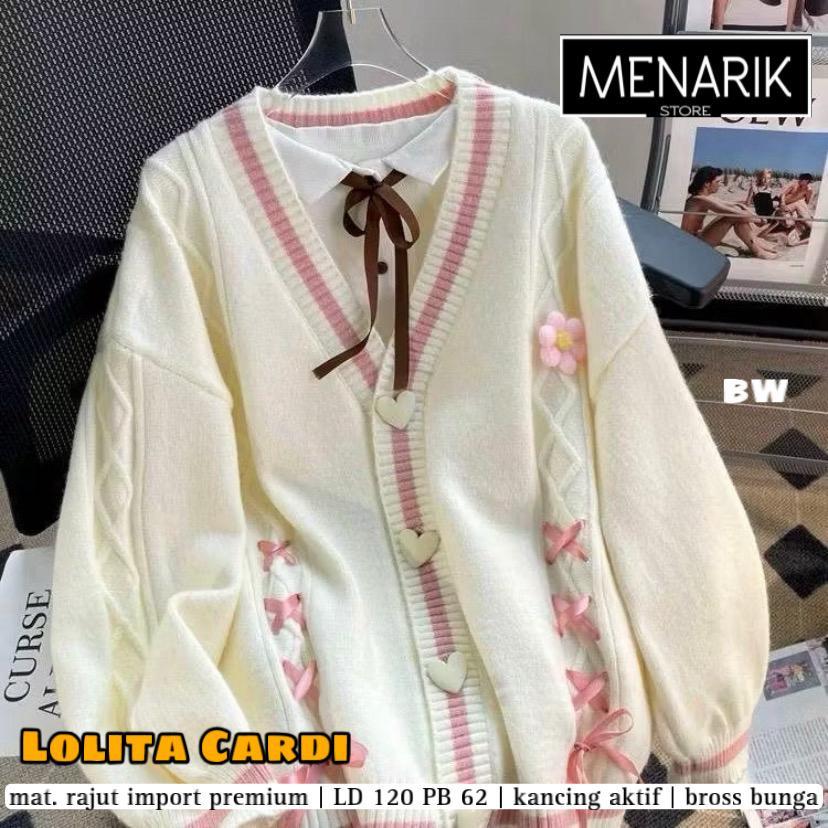 LOLITA CARDIGAN WANITA OUTER SWEATER LENGAN PANJANG RAJUT PREMIUM LD 120 PJ 62